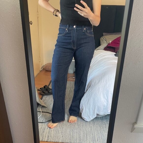 Gap High Rise '90s Loose Jeans - Dark Blue Indigo - Picture 1 of 7